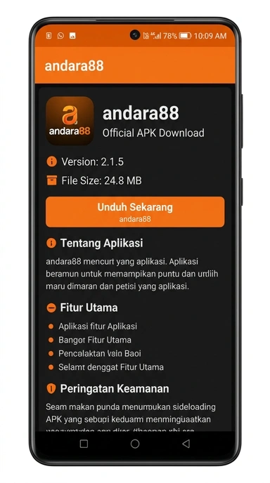 Unduh dan Instal APK andara88 untuk Android Secara Aman