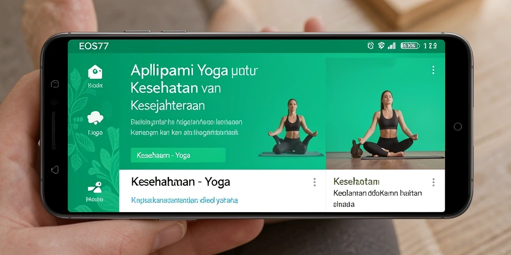 Tampilan antarmuka EOS77 yang intuitif untuk sesi Yoga harian.