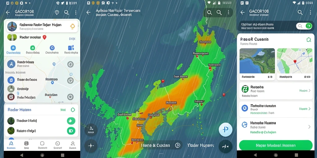 Antarmuka aplikasi GACOR108 menampilkan peta radar hujan yang jelas dan informatif.