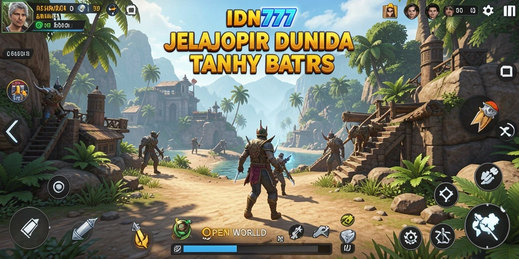 Antarmuka IDN777 menampilkan lingkungan Open World yang kaya dan interaktif.