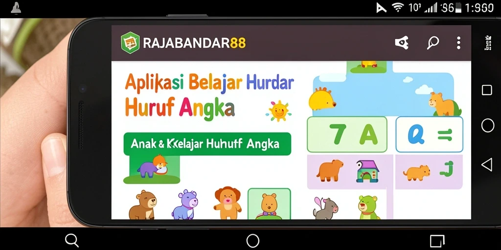 Tampilan antarmuka RAJABANDAR88 yang ceria dan edukatif.