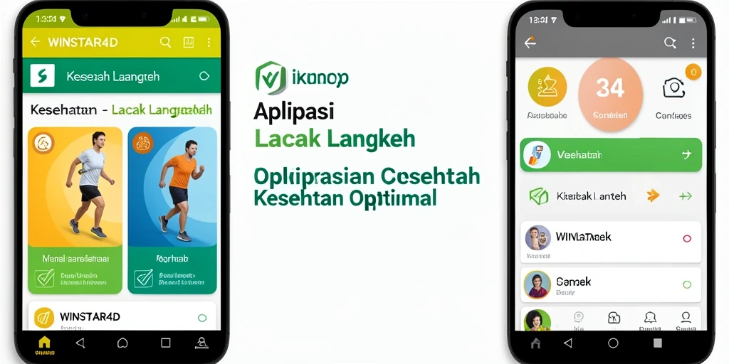Antarmuka utama aplikasi WINSTAR4D dengan fitur pelacakan langkah.